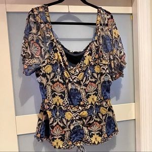 NWOT: INC Floral V-Neck Top